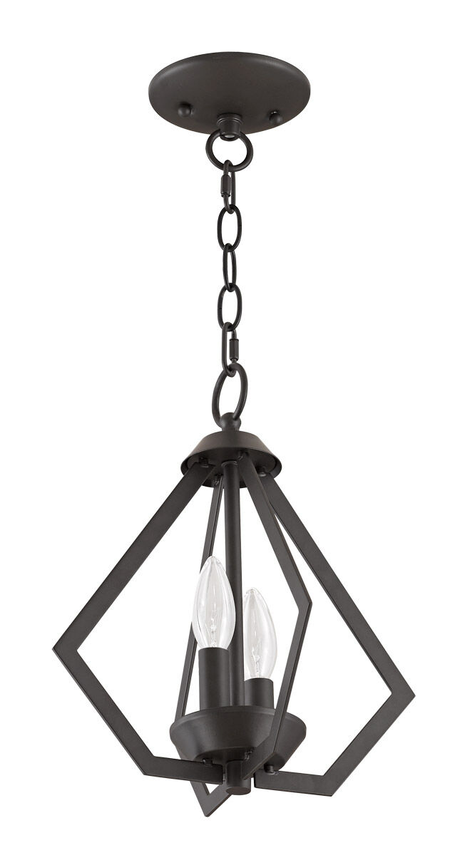 Prism 2 Light 11.25 inch Bronze Convertible Mini Chandelier/Ceiling Mount Ceiling Light