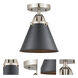 Nouveau 2 Appalachian 1 Light 8 inch Brushed Satin Nickel Semi-Flush Mount Ceiling Light in Matte Black