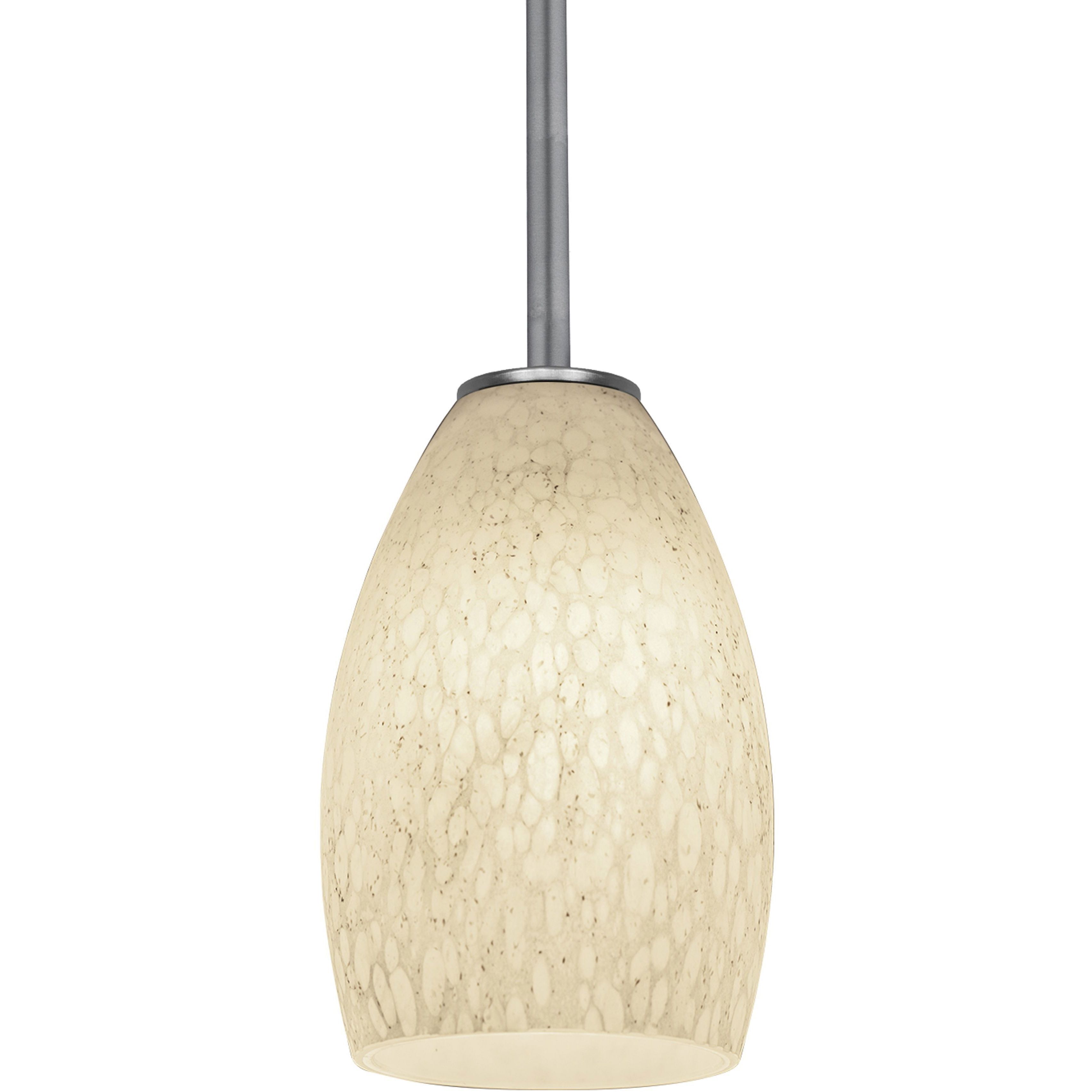 Champagne 1 Light 5 inch Brushed Steel Pendant Ceiling Light in White Stone