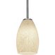 Champagne 1 Light 5 inch Brushed Steel Pendant Ceiling Light in White Stone, Rod