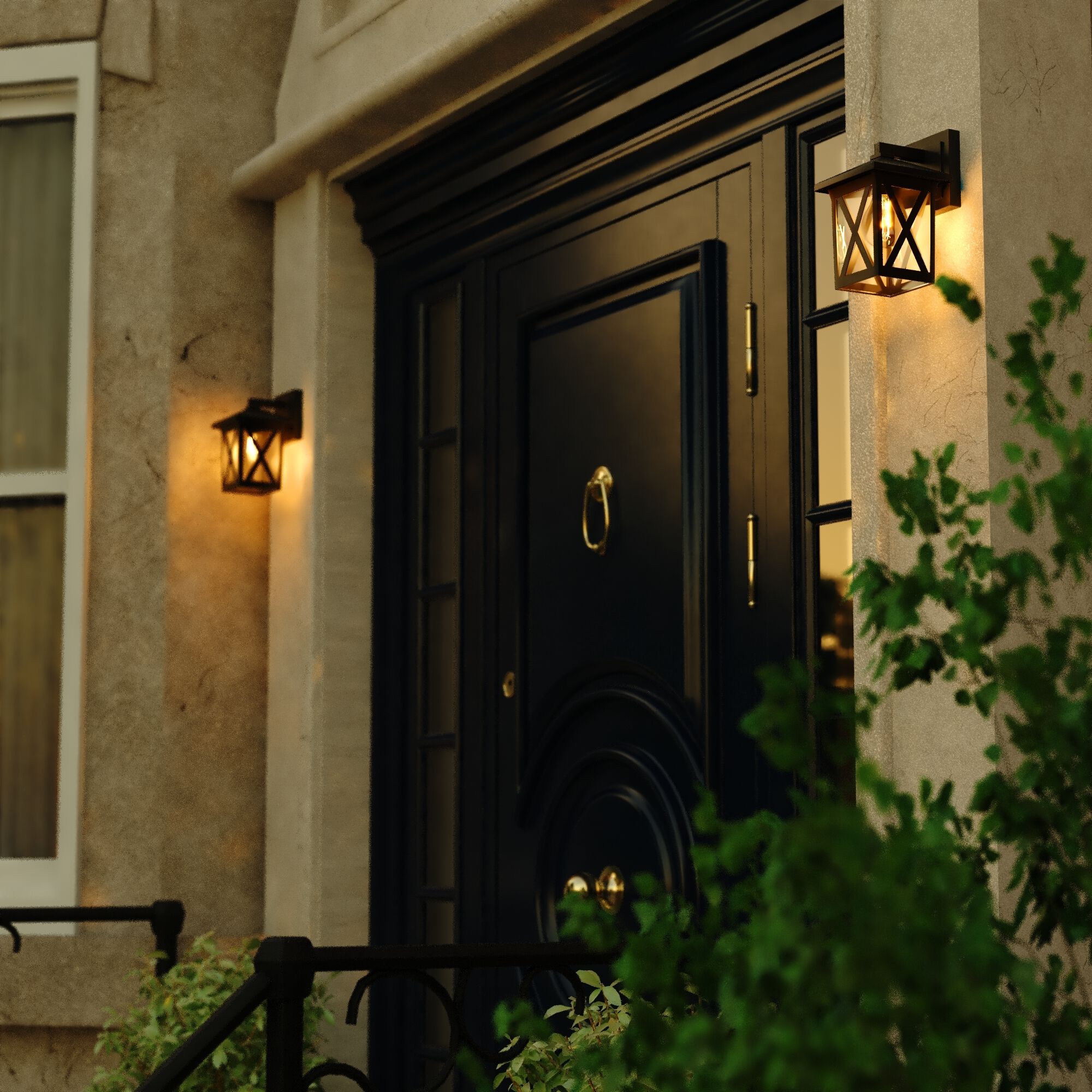 Rockford LED 8.75 inch Textured Black Outdoor Wall