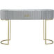Pleated 47 X 17 inch Grey and Gold and White Console Table