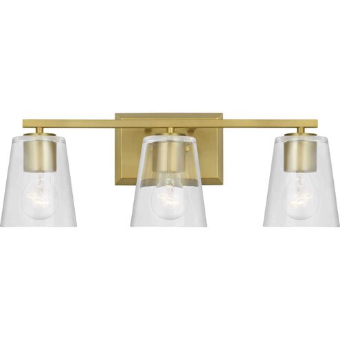 Vertex 3 Light 20.87 inch Brushed Gold Bath Light Wall Light