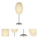 Egg 25 inch 60 watt Satin Steel Table Lamp Portable Light in White