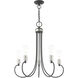Bari 5 Light 25 inch Scandinavian Gray with Brushed Nickel Accents Chandelier Ceiling Light