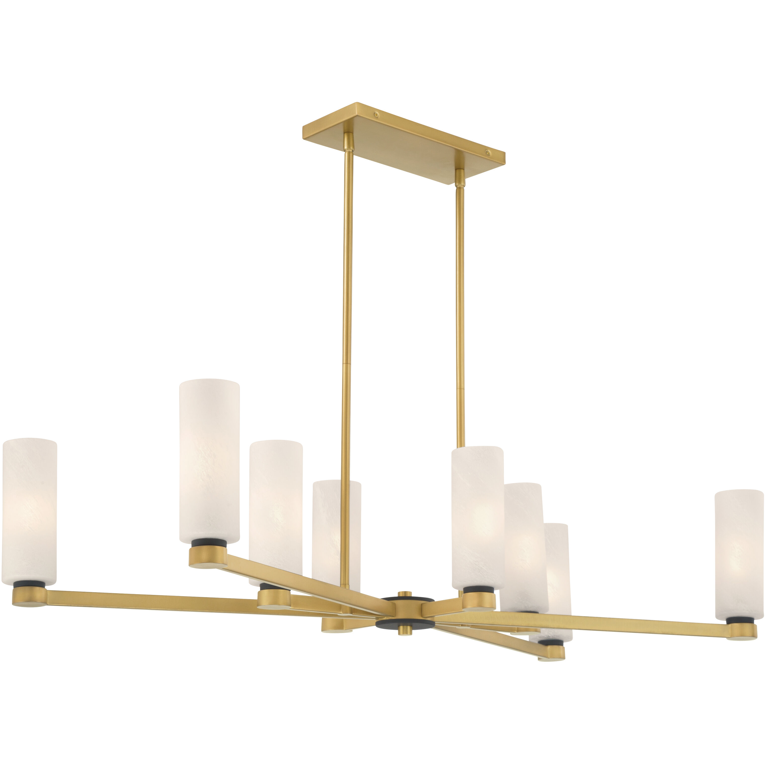 Wexmere 8 Light 40.25 inch Legacy Brass and Dark Matte Black Linear Chandelier Ceiling Light