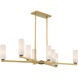 Wexmere 8 Light 40.25 inch Legacy Brass and Dark Matte Black Linear Chandelier Ceiling Light