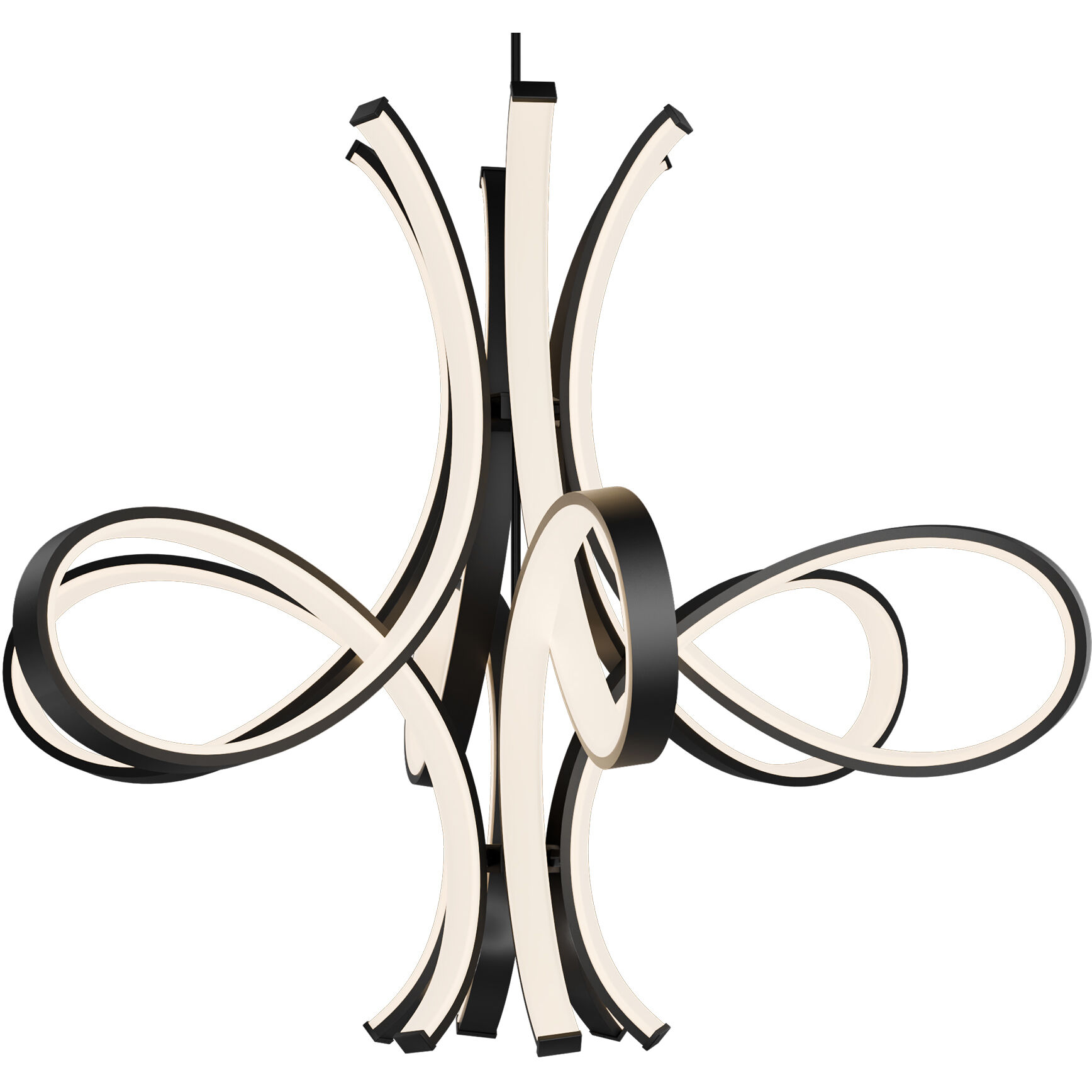 Fleur De Lis LED 56 inch Black Indoor Hanging Lighting Ceiling Light