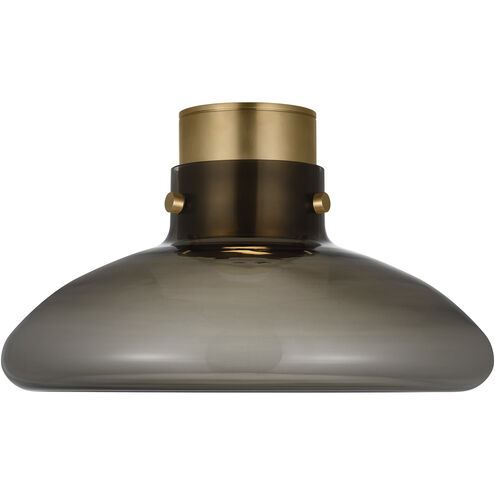 Avroko Morgan LED 18 inch Hand-Rubbed Antique Brass with Smoke Glass Flush Mount Ceiling Light