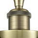 Bell 1 Light 5 inch Antique Brass Semi-Flush Mount Ceiling Light in Clear Glass