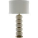 Luko 32.5 inch 150 watt Ivory and Antique Brass Table Lamp Portable Light
