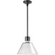 Zigrina 1 Light 11.75 inch Satin Brushed Black with Polished Nickel Pendant Ceiling Light