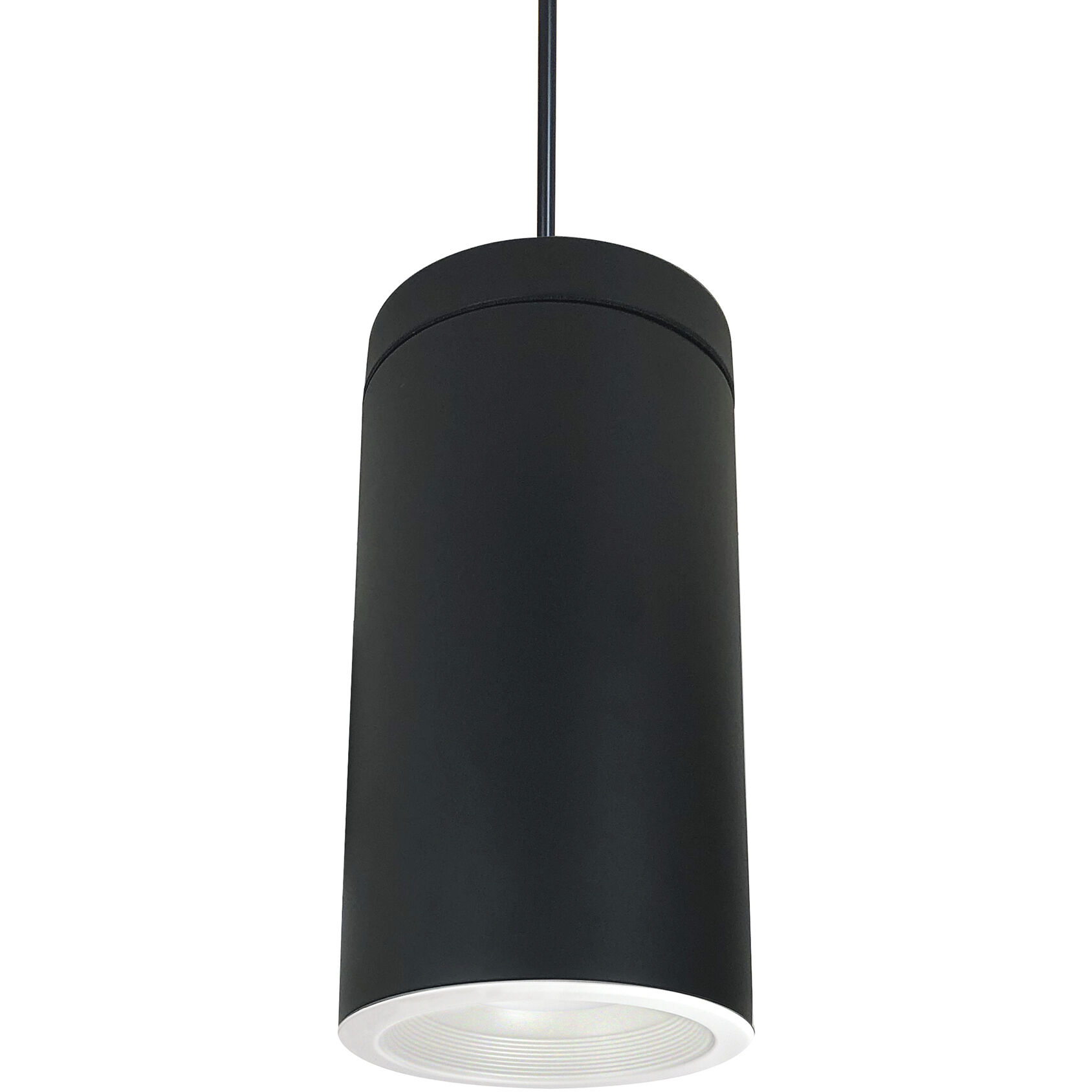 Line Voltage 1 Light 8 inch White with White and Black Pendant Mount Cylinder Ceiling Light in White / White / Black