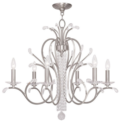 Serafina 6 Light 28 inch Brushed Nickel Chandelier Ceiling Light