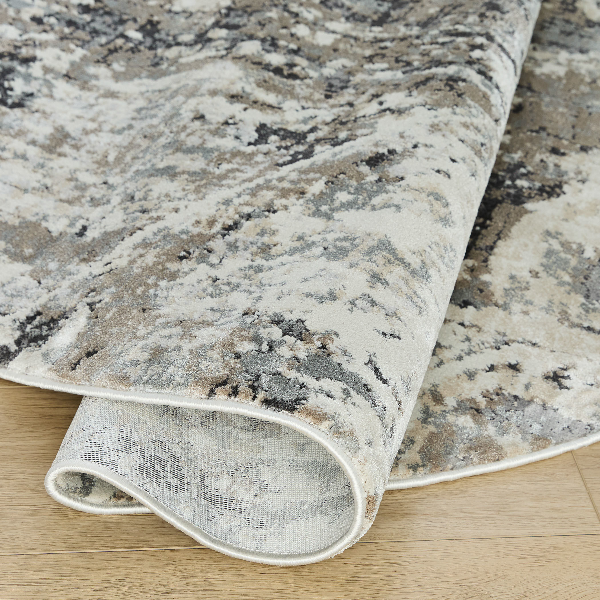 Hadim Black/Grey Rug in 7 Round