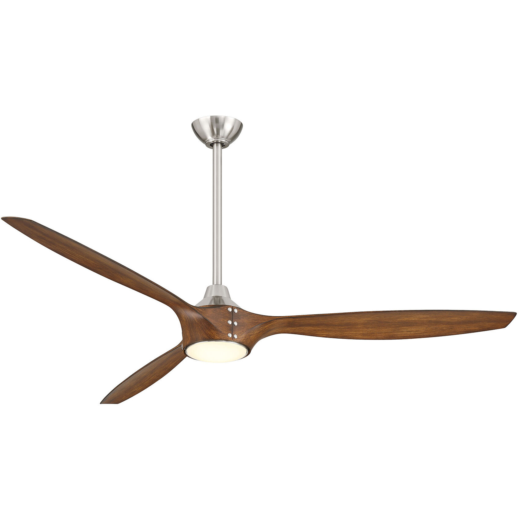 Pierce 65 inch Brushed Nickel with Distressed Koa with Distressed Koa Blades Smart Ceiling Fan
