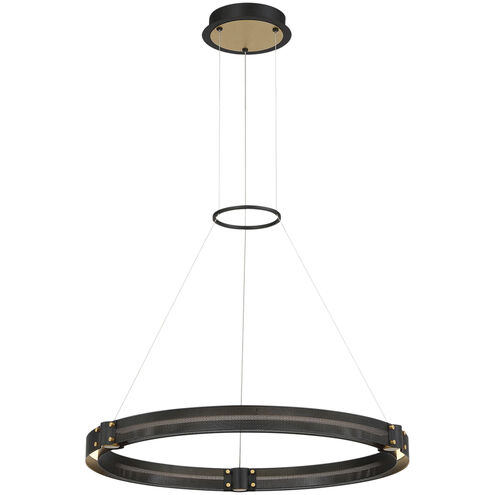 Admiral LED 29 inch Matte Black/Gold Painting Chandelier Ceiling Light, Small