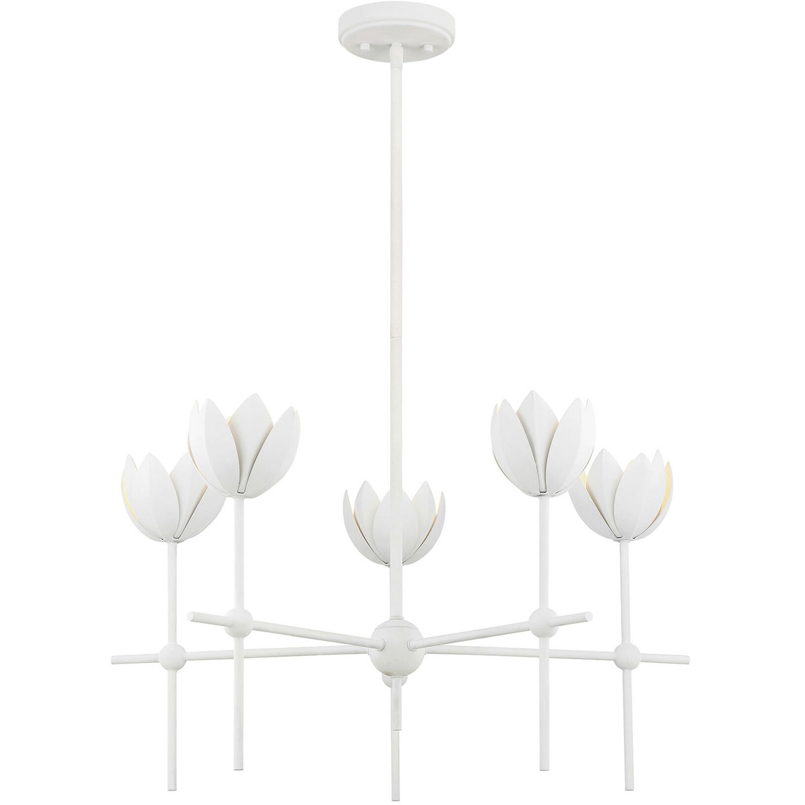 Bohemian LED 26 inch Bisque White Chandelier Ceiling Light
