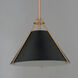 Lucas 1 Light 13.25 inch Black and Natural Aged Brass Single Pendant Ceiling Light