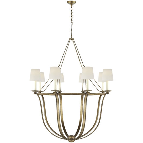 Chapman & Myers Lancaster 8 Light 41.5 inch Gilded Iron Chandelier Ceiling Light in Linen