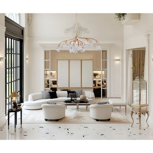 Freeform LED 57 inch Antique Gold Leaf Linear Chandelier Ceiling Light, Converts to Semi Flush