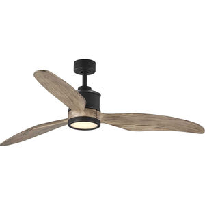 Fulton 60 inch Graphite with Driftwood Blades Ceiling Fan, Progress LED