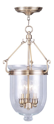 Jefferson 3 Light 10 inch Antique Brass Chain Lantern