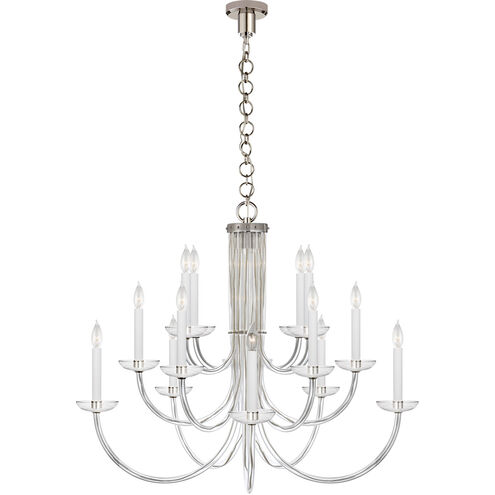AERIN Wharton 15 Light 37.75 inch Polished Nickel Chandelier Ceiling Light