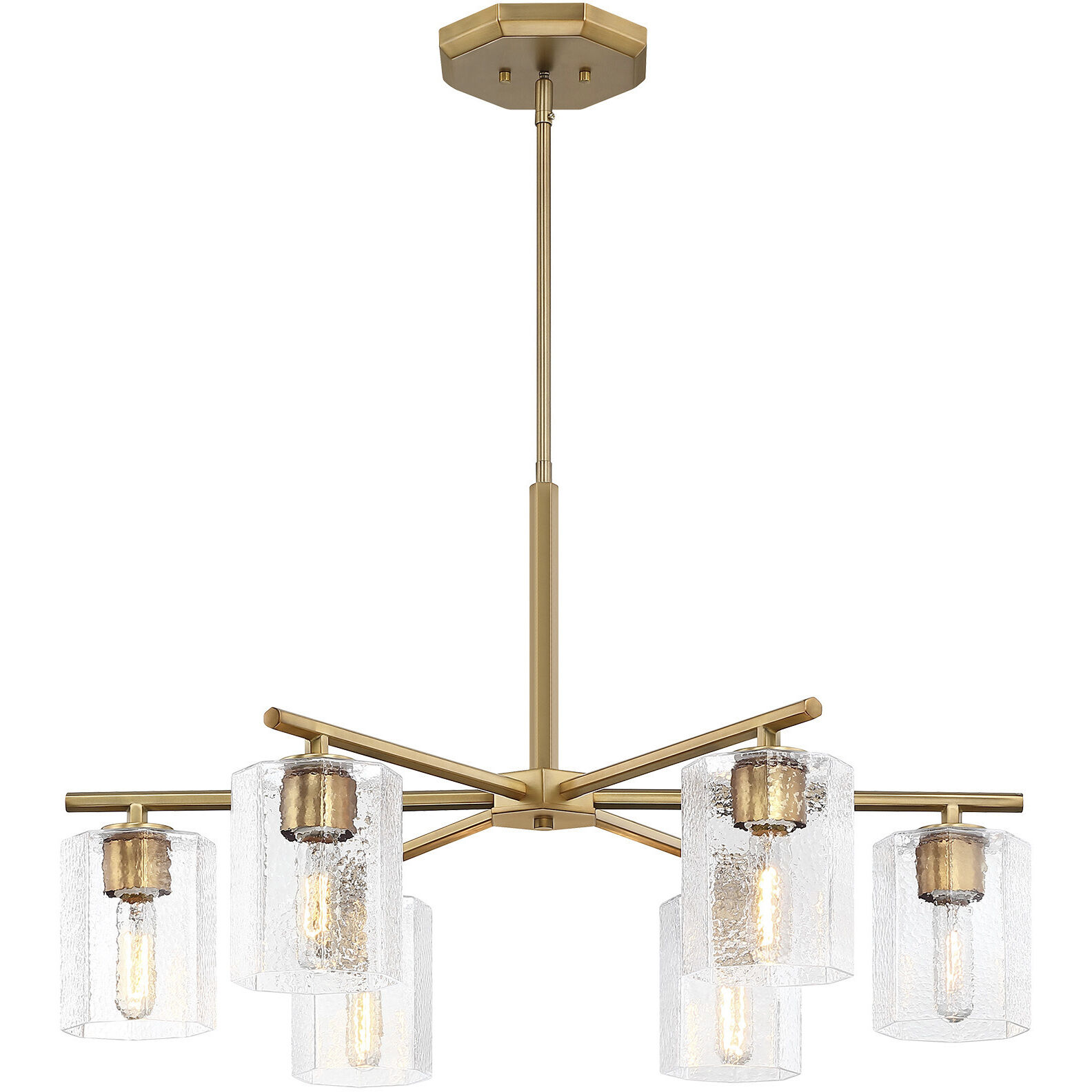 Haven LED 32 inch Old Satin Brass Chandelier Ceiling Light