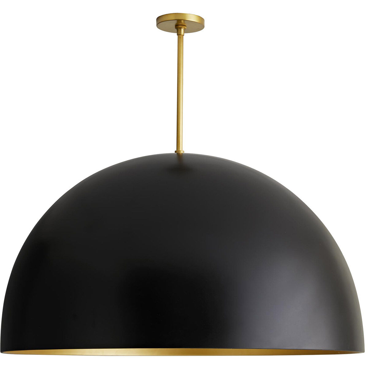 Pascal 1 Light 36 inch Black/Antique Brass Pendant Ceiling Light