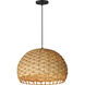 Tahiti 1 Light 20 inch Black Single Pendant Ceiling Light