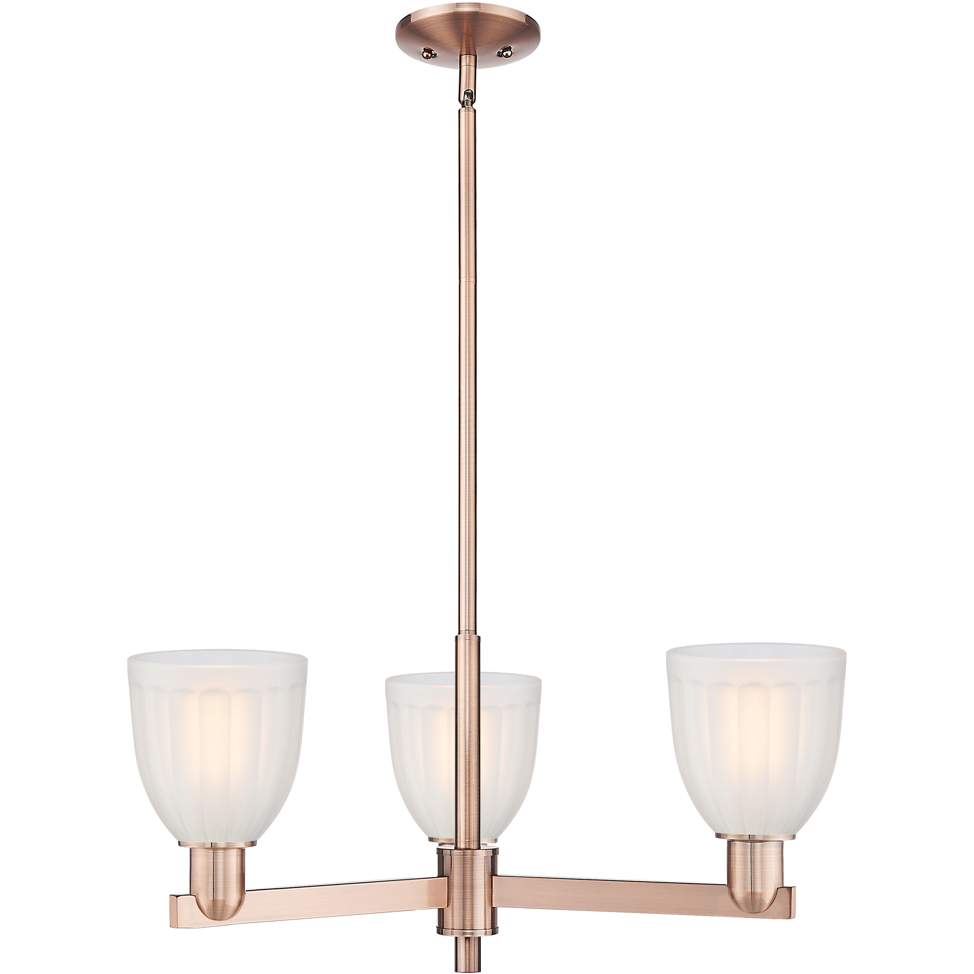 Arcadia Brookfield 3 Light 27.5 inch Antique Copper Chandelier Ceiling Light