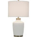 Cameron 27.75 inch 100.00 watt Satin Halifax White and Gold Table Lamp Portable Light