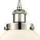 Ballston Beacon 1 Light 6 inch Polished Nickel Mini Pendant Ceiling Light in Matte White Glass