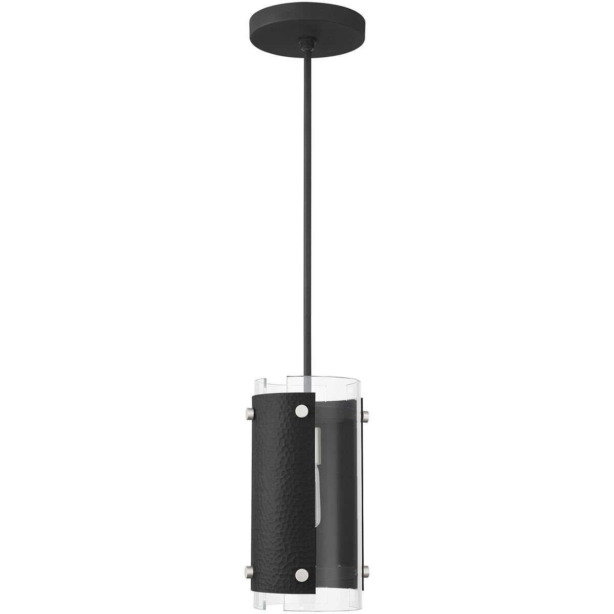 Barcelona 1 Light 8 inch Black with Brushed Nickel Accents Pendant Ceiling Light