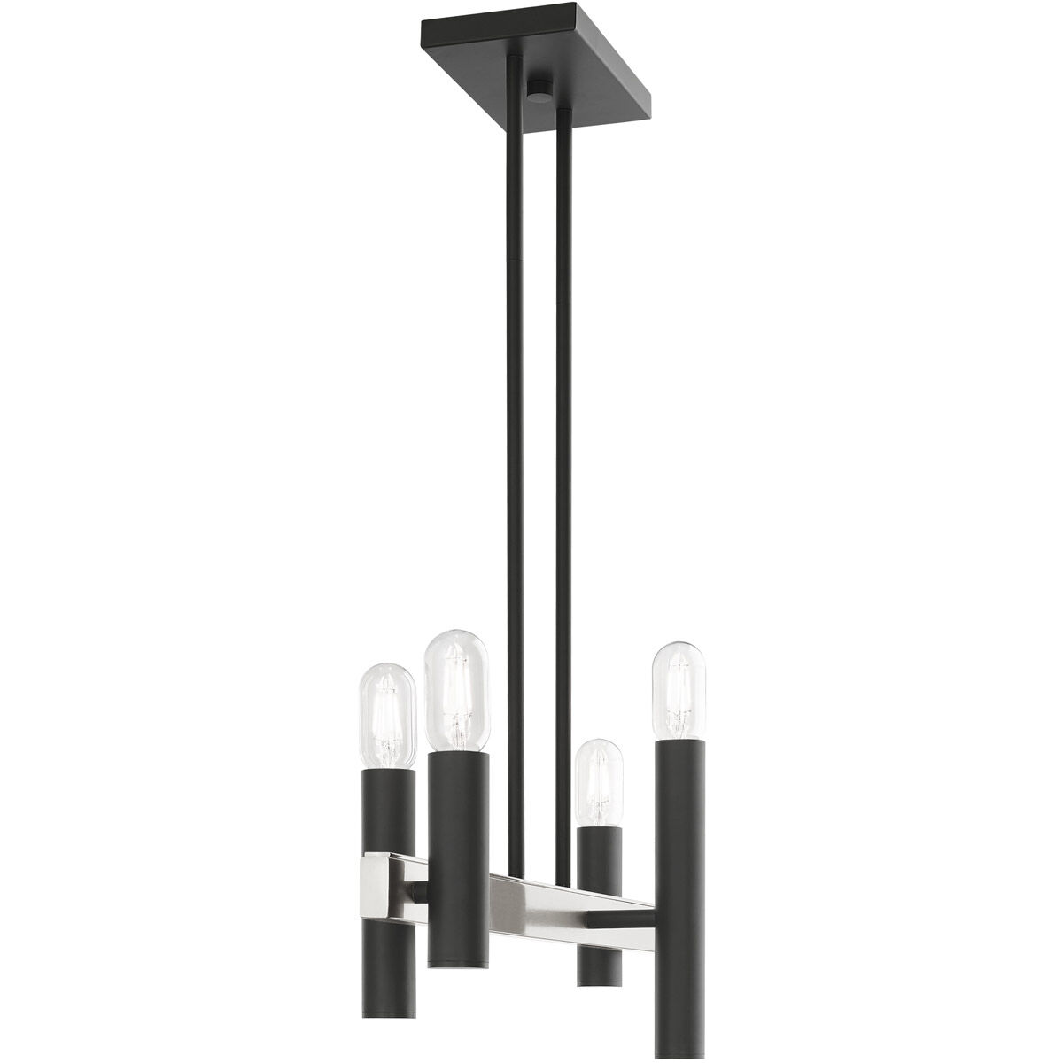 Helsinki 4 Light 8.25 inch Scandinavian Gray with Brushed Nickel Accents Chandelier Ceiling Light