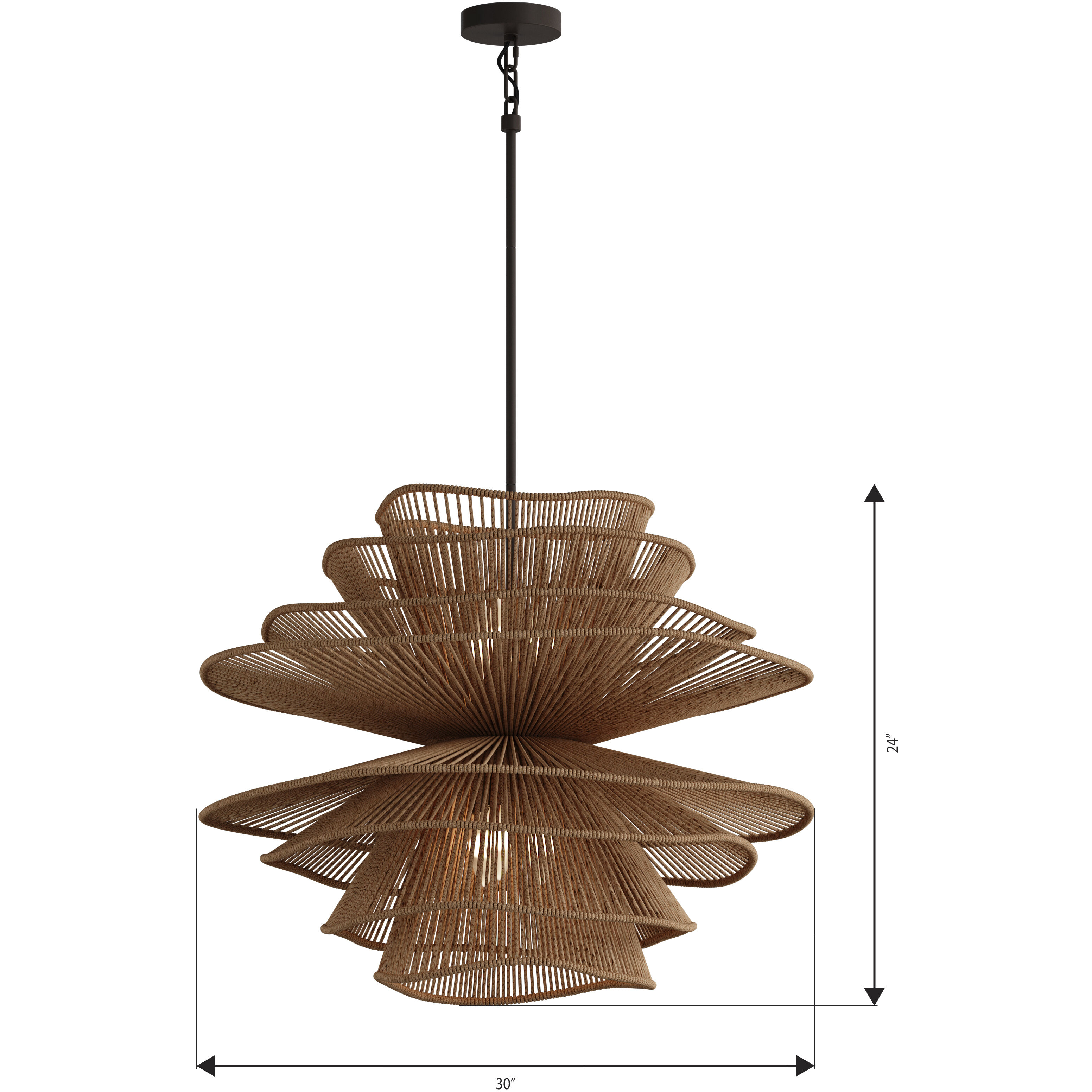 Mireth 6 Light 30 inch Dark Bronze Pendant Ceiling Light