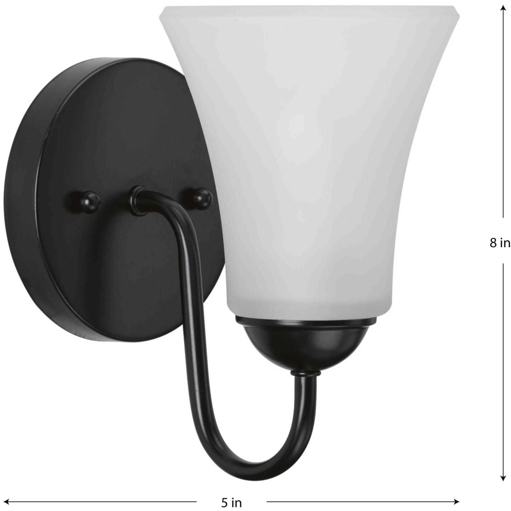 Classic 1 Light 5 inch Matte Black Bath Vanity Wall Light