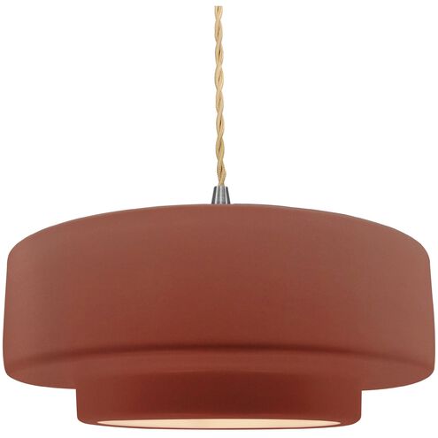 Radiance LED 14.5 inch Canyon Clay and Brushed Nickel Pendant Ceiling Light