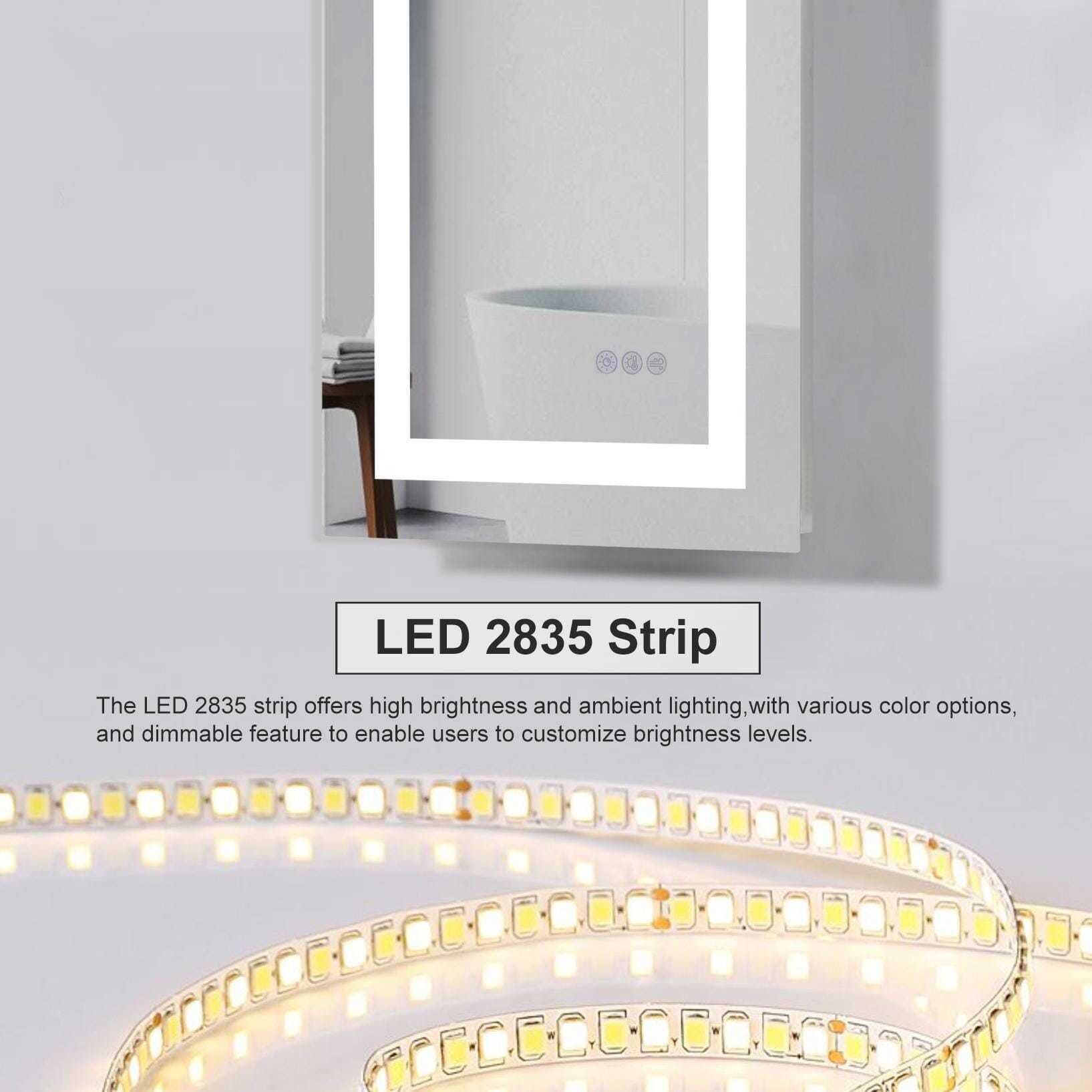 Riven 40 X 20 inch White LED Mirror