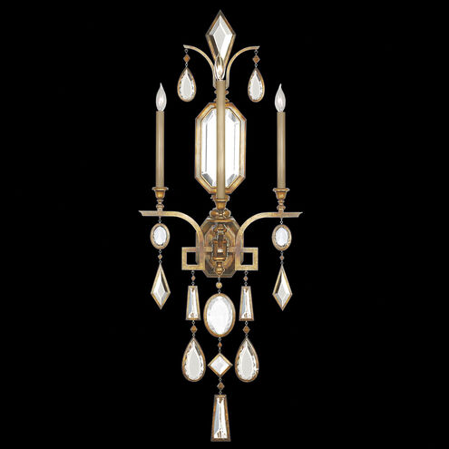 Encased Gems 3 Light 19 inch Gold Sconce Wall Light in Clear Crystal