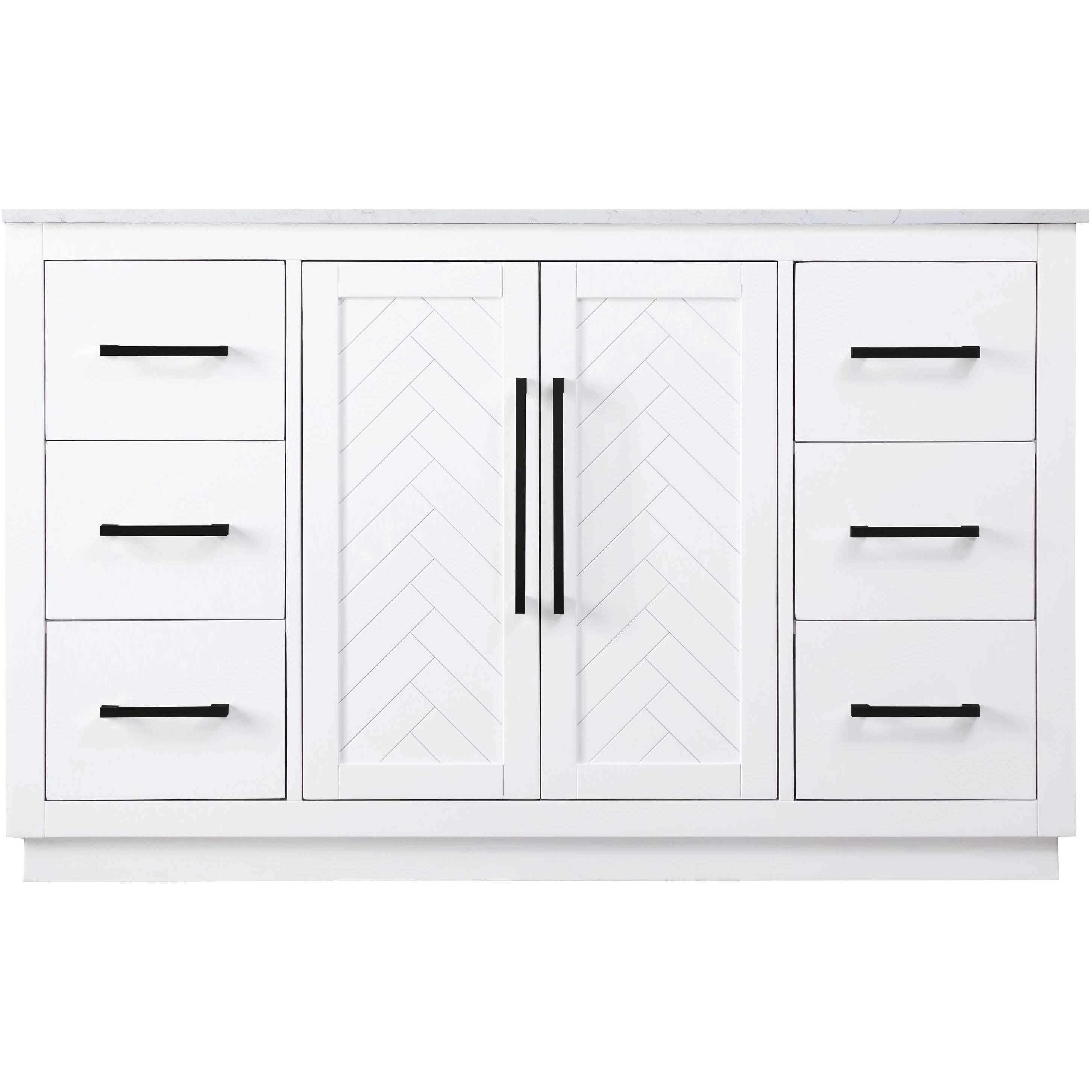Chase 54 X 34 inch White Bathroom Vanity Cabinet