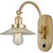 Franklin Restoration Halophane LED 9 inch Satin Gold Sconce Wall Light