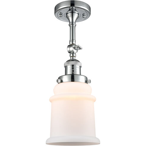 Franklin Restoration Canton LED 6 inch Polished Chrome Semi-Flush Mount Ceiling Light in Matte White Glass, Franklin Restoration