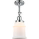 Franklin Restoration Canton LED 6 inch Polished Chrome Semi-Flush Mount Ceiling Light in Matte White Glass, Franklin Restoration