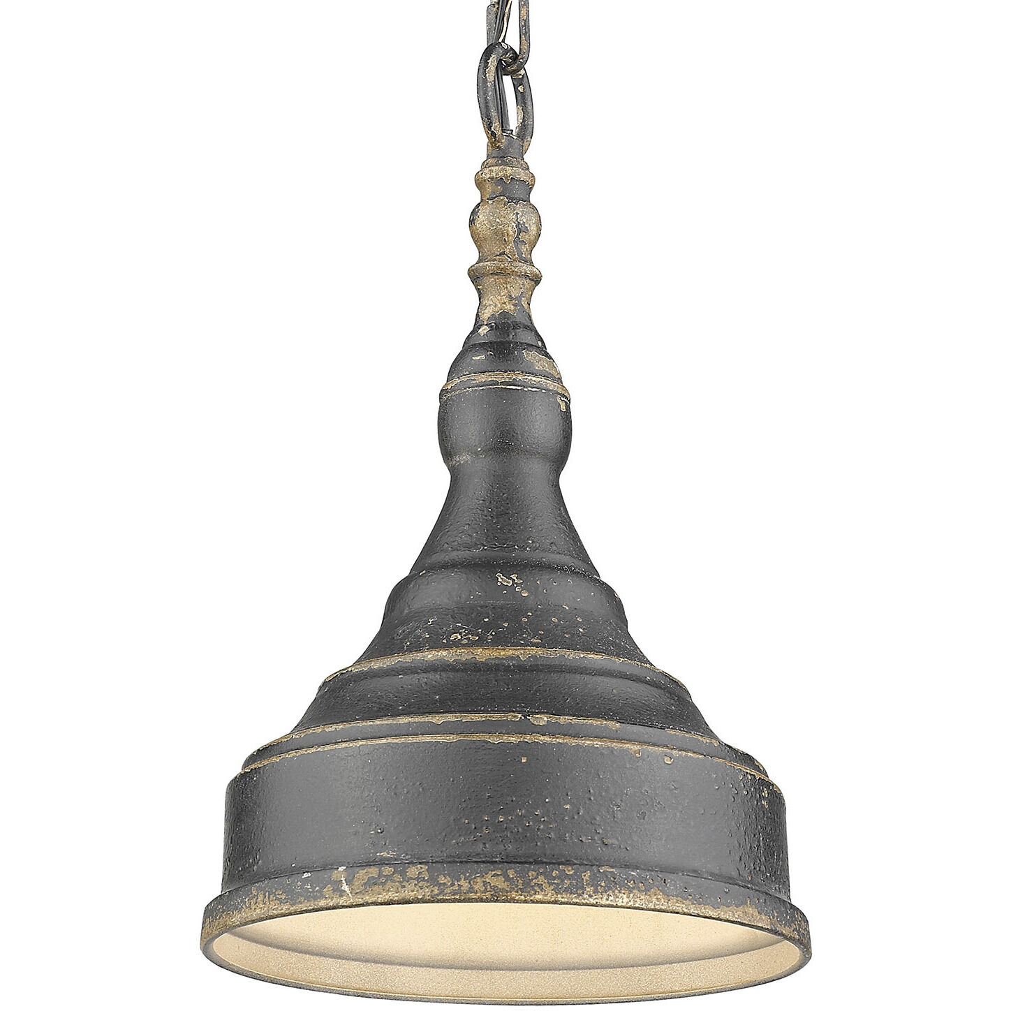 Keating 1 Light 9.25 inch Antique Black Iron Pendant Ceiling Light, Small