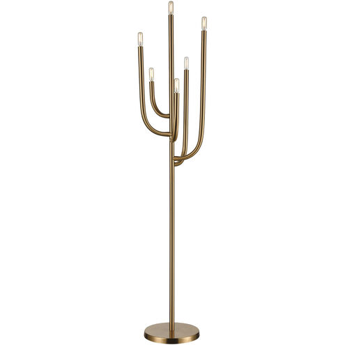 Hands Up 63 inch 40.00 watt Aged Brass Floor Lamp Portable Light