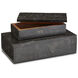 Black Bone 8 inch Black Boxes, Set of 2