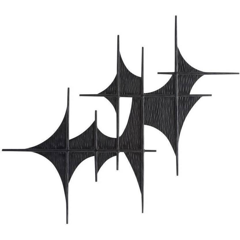 Freya Blackened Iron Wall Plaques, Set of 3