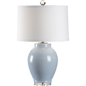 Vietri 30 inch 100 watt Hand Sculpted/Cloud Blue Crackle Glaze Table Lamp Portable Light